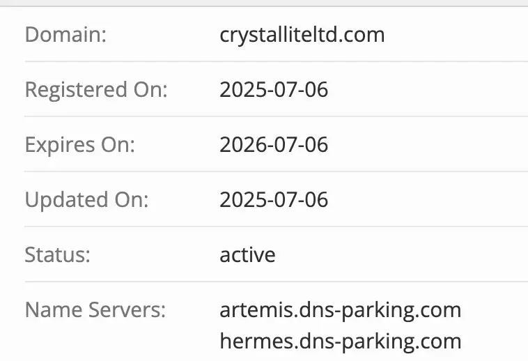 домен Crystallite Ltd