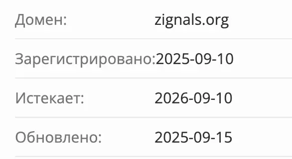 Zignals домен  домен Zignals