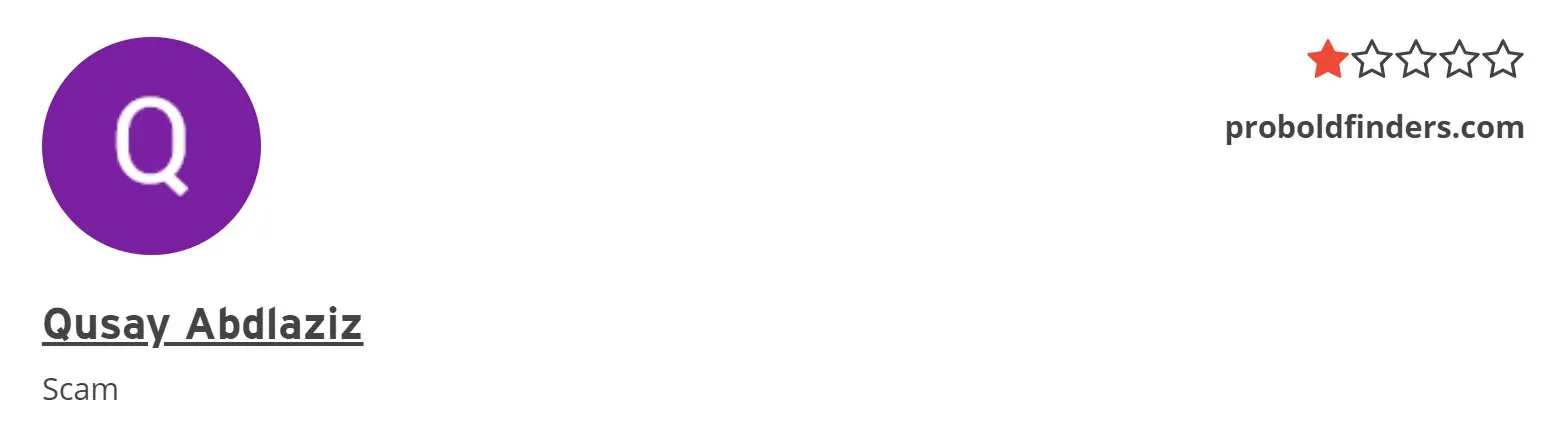 Отзыв пользователя о ProboldFinders