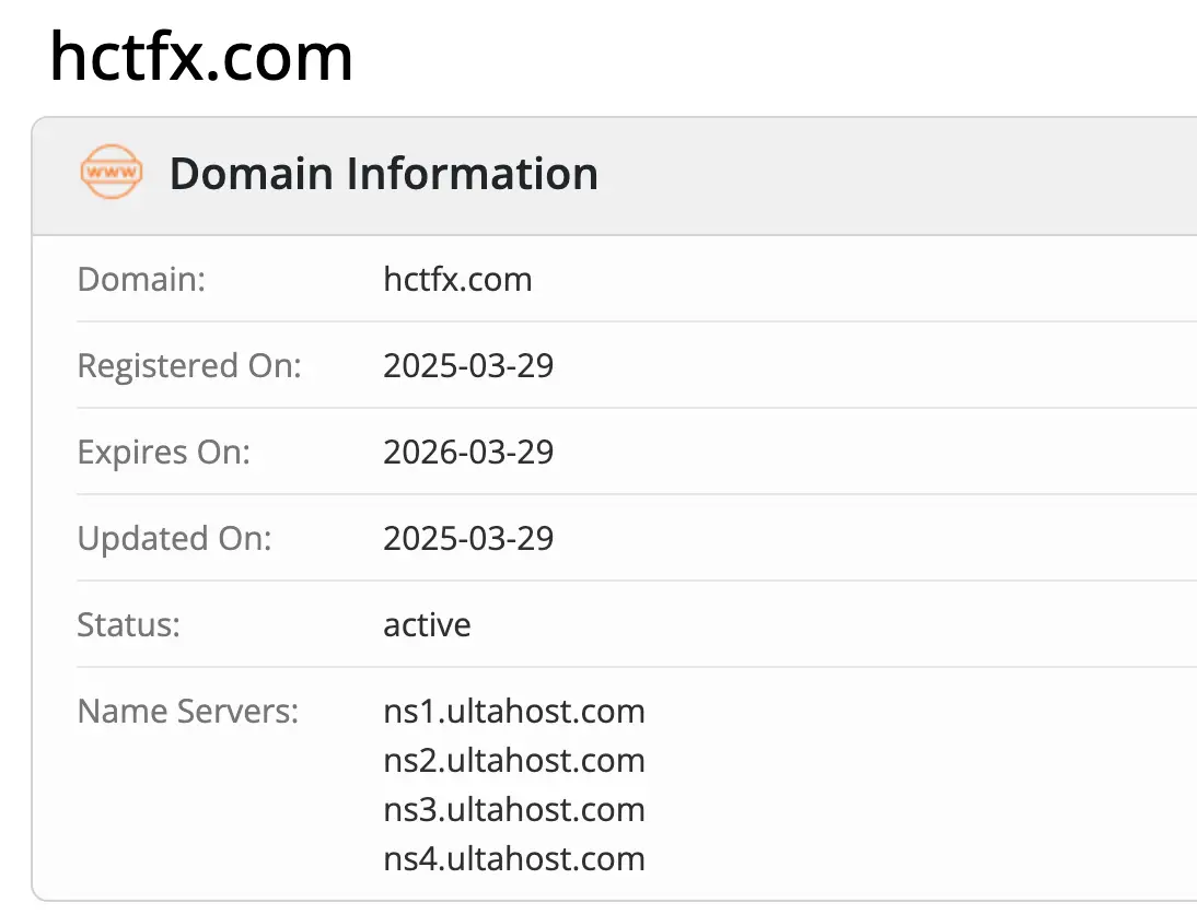 домен HCTFX.COM HCTFX.COM домен