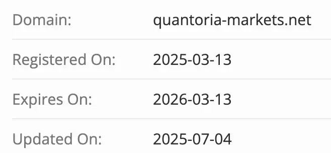 домен Quantoria Markets