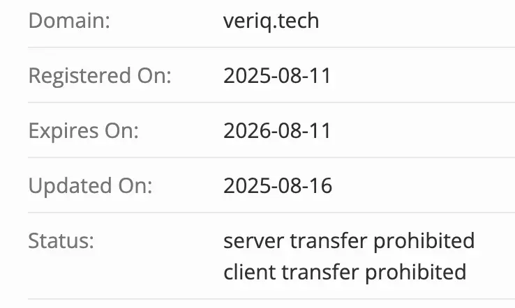 veriQ домен домен veriQ