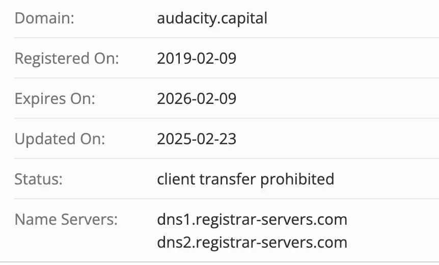Audacity Capital домен домен Audacity Capital