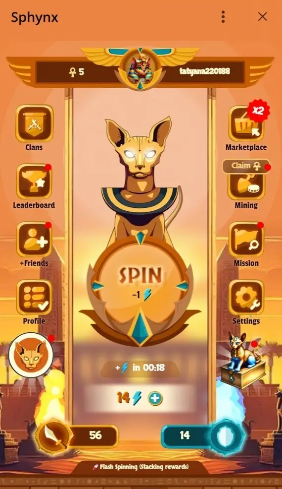 Как заработать в Sphynx в Telegram Как заработать в Sphynx в Telegram