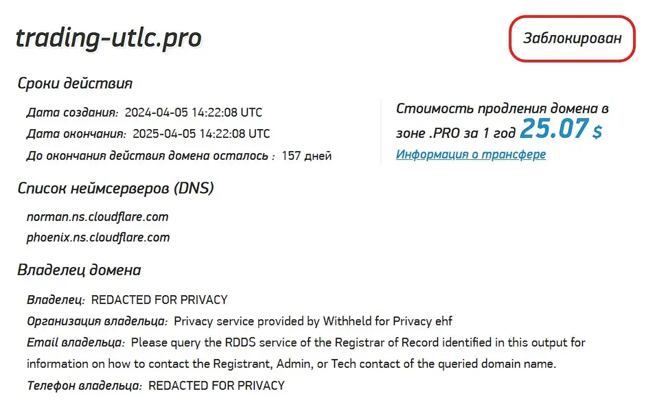 Проверка домена trading-utlc.pro