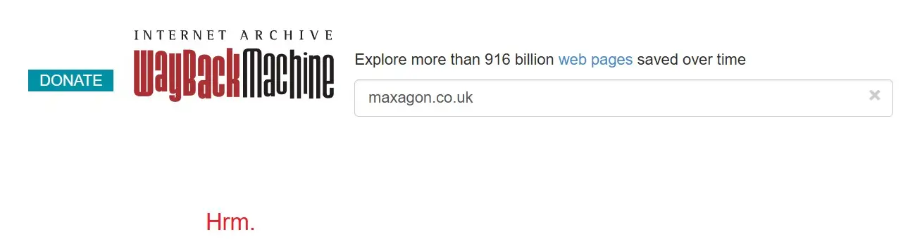 Анализ домена maxagon.co.uk  в архиве Wayback Machine