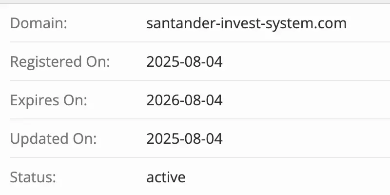 домен Santander Invest