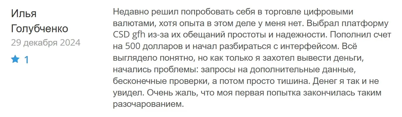 Отзыв о CSD-gfh