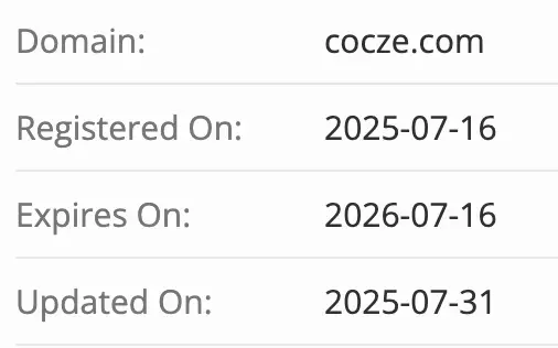 Cocze домен  домен Cocze