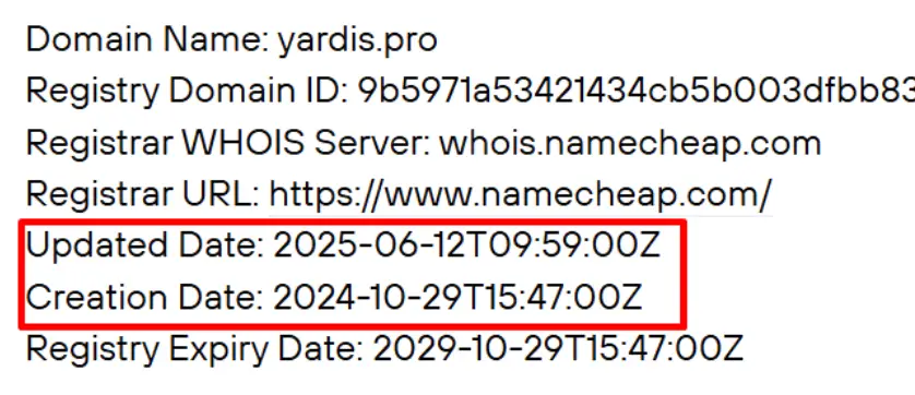 домен Yardis