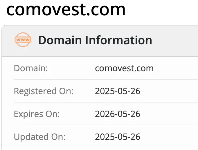 Comovest домен  домен Comovest