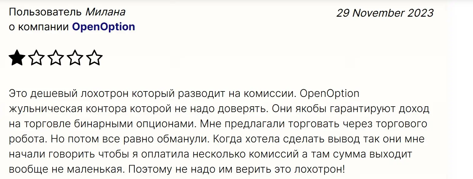 Отзыв пользователя об OpenOption Отзыв пользователя об OpenOption
