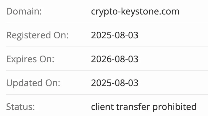 домен Crypto Keystone
