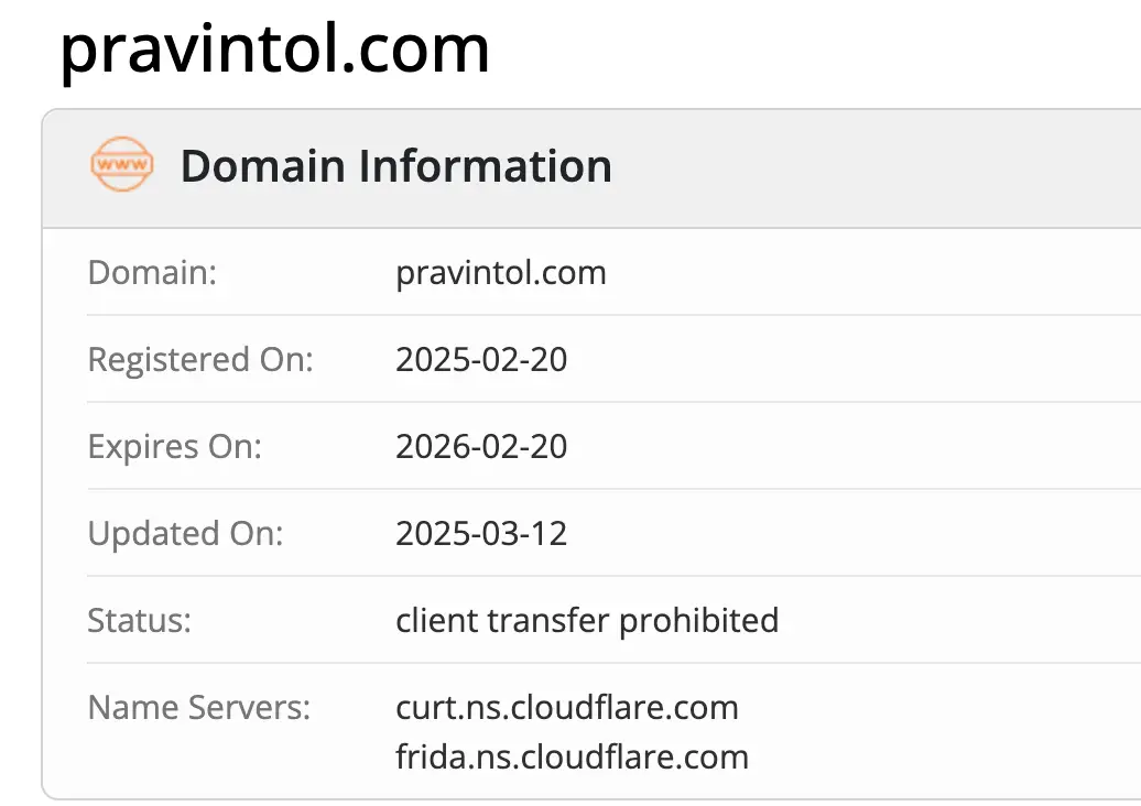 домен Pravintol Pravintol домен