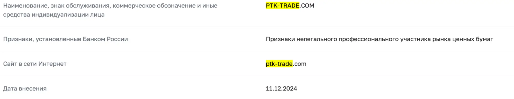 Ptk Trade мошенники