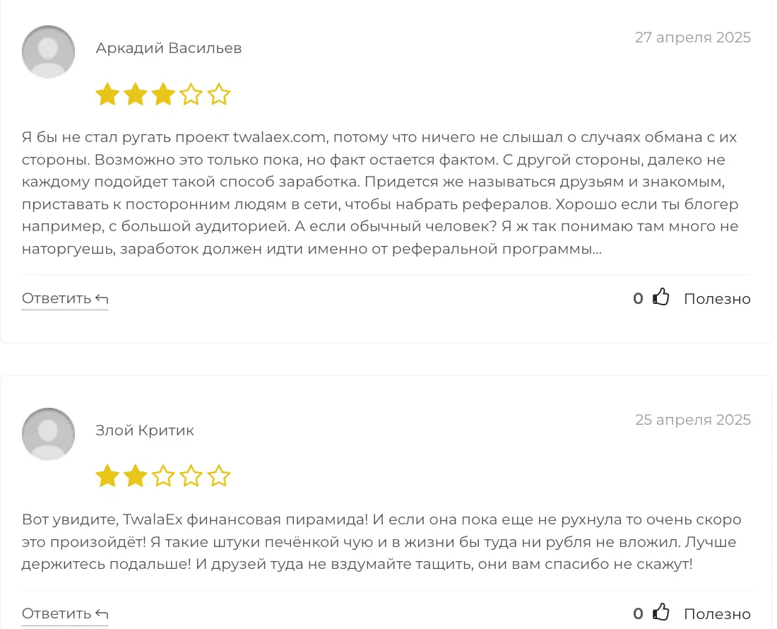 TwalaEx отзывы клиентов отзывы людей о TwalaEx