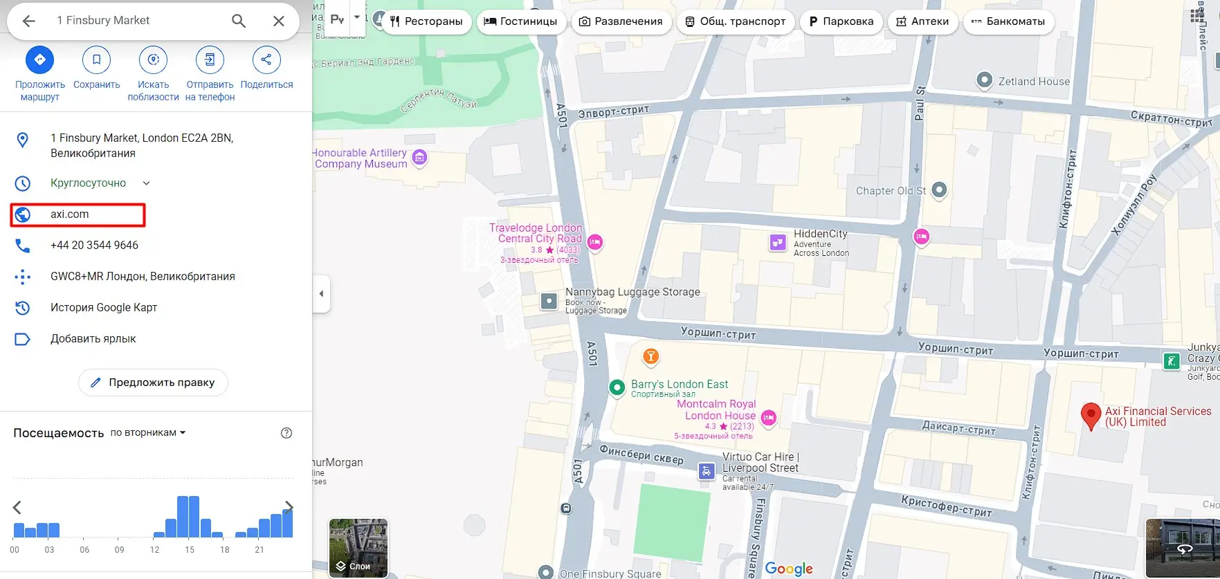 Проверка местоположения головного офиса Axi Financial Services