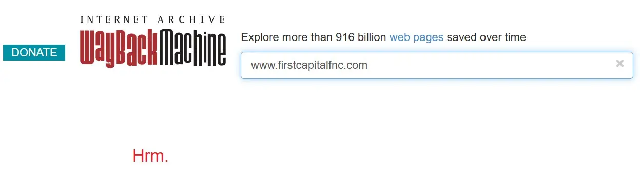 Анализ домена www.firstcapitalfnc.com в архиве Wayback Machin