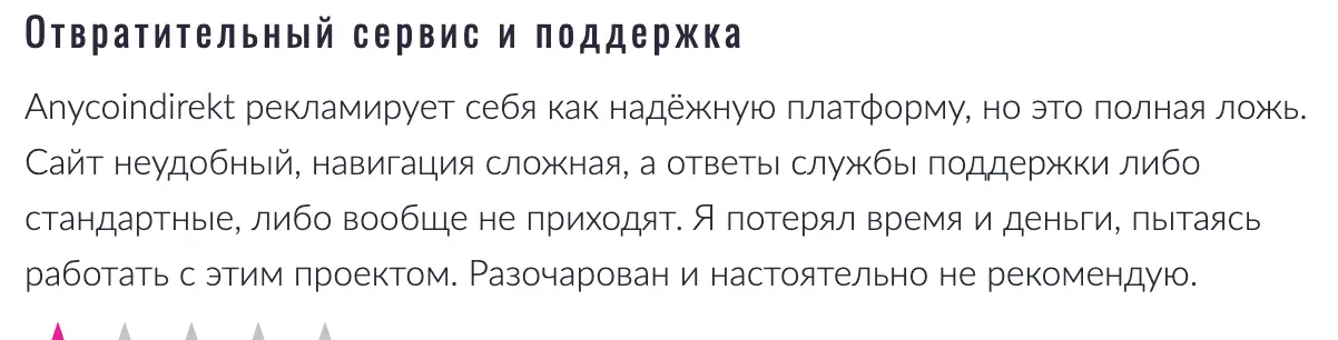 Anycoindirekt отзывы клиентов Anycoindirekt отзывы людей