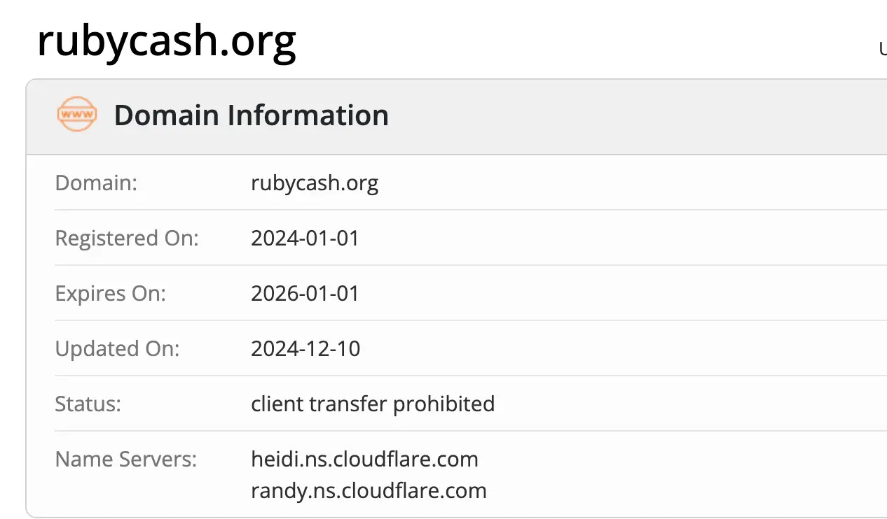 домен RubyCash RubyCash домен