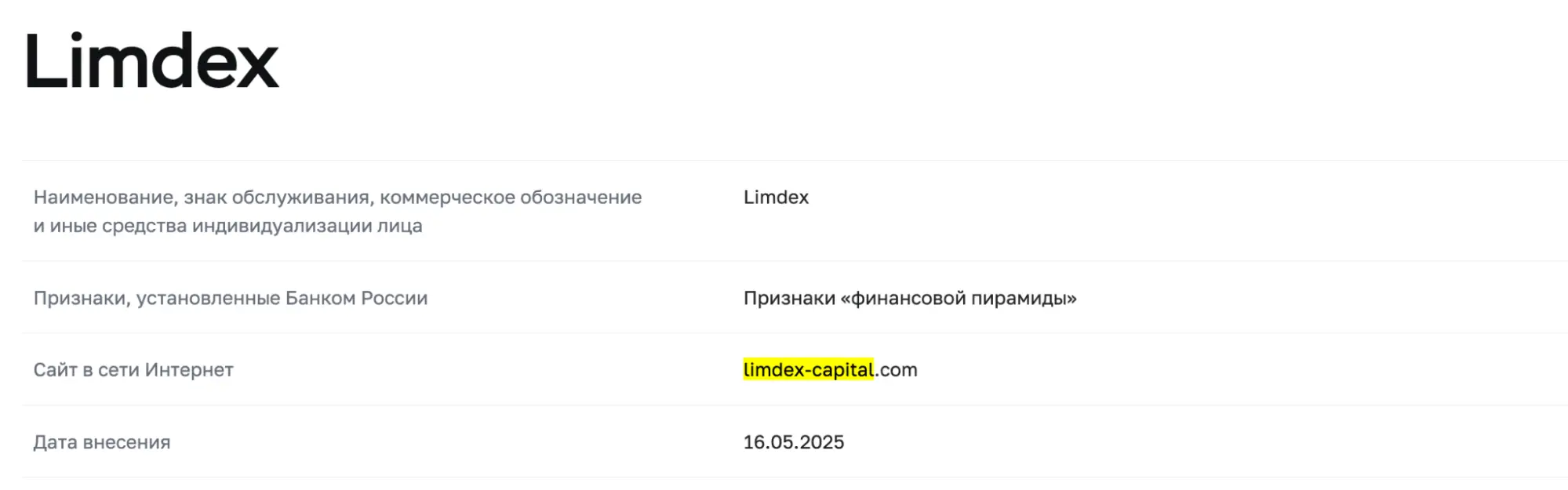 Limdex Capital обман Limdex Capital скам