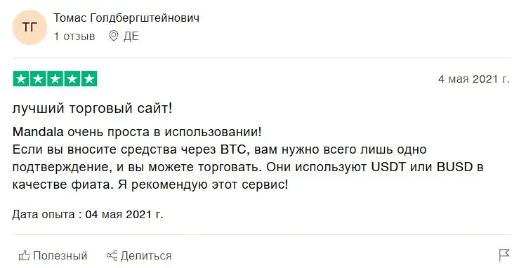 Mandala Exchange отзыв трейдера