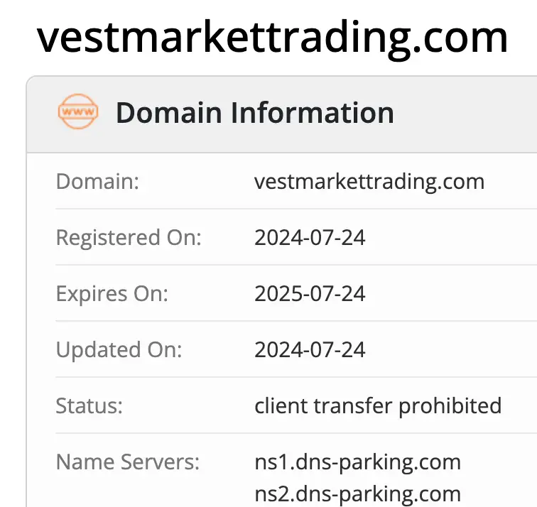домен Vestmarkettrading