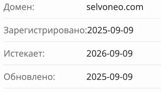 Selvo Neo домен  домен Selvo Neo