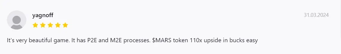Отзыв пользователя о TON Planets Mars Отзыв пользователя о TON Planets Mars