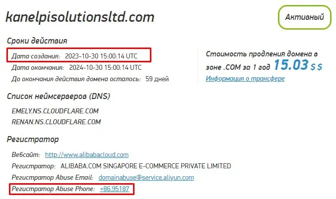 Проверка доменого имени kanelpisolutionsltd.com