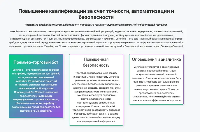 Vorenixio обзор условий  что известно? Vorenixio