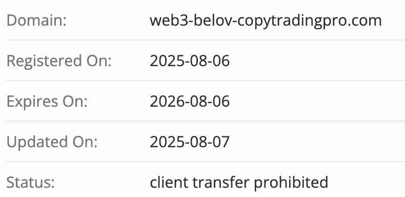 CopyTradingPro API Belov домен домен CopyTradingPro API Belov
