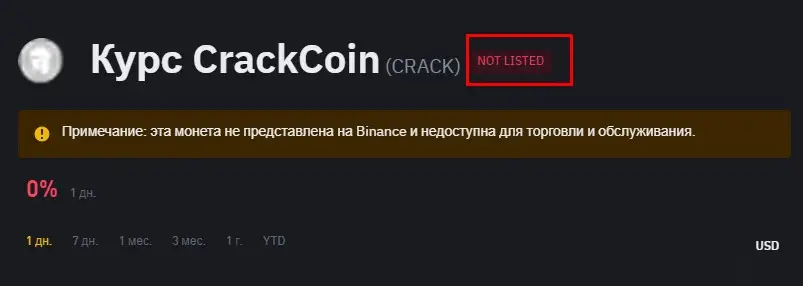 Курс монеты CRACKA