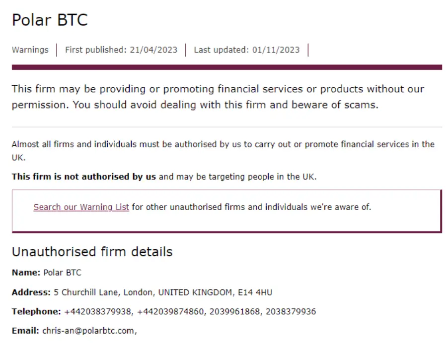 информация о Polar BTC