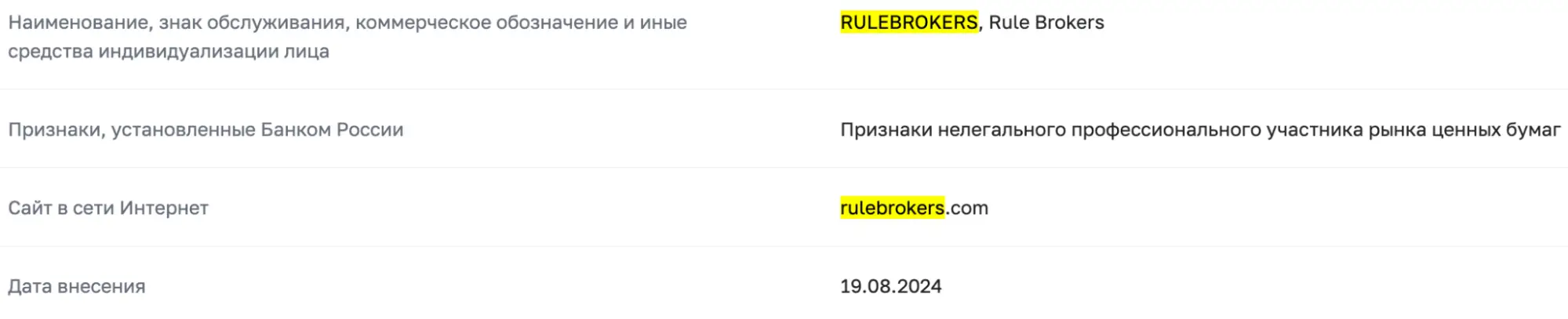 Rule Brokers скам