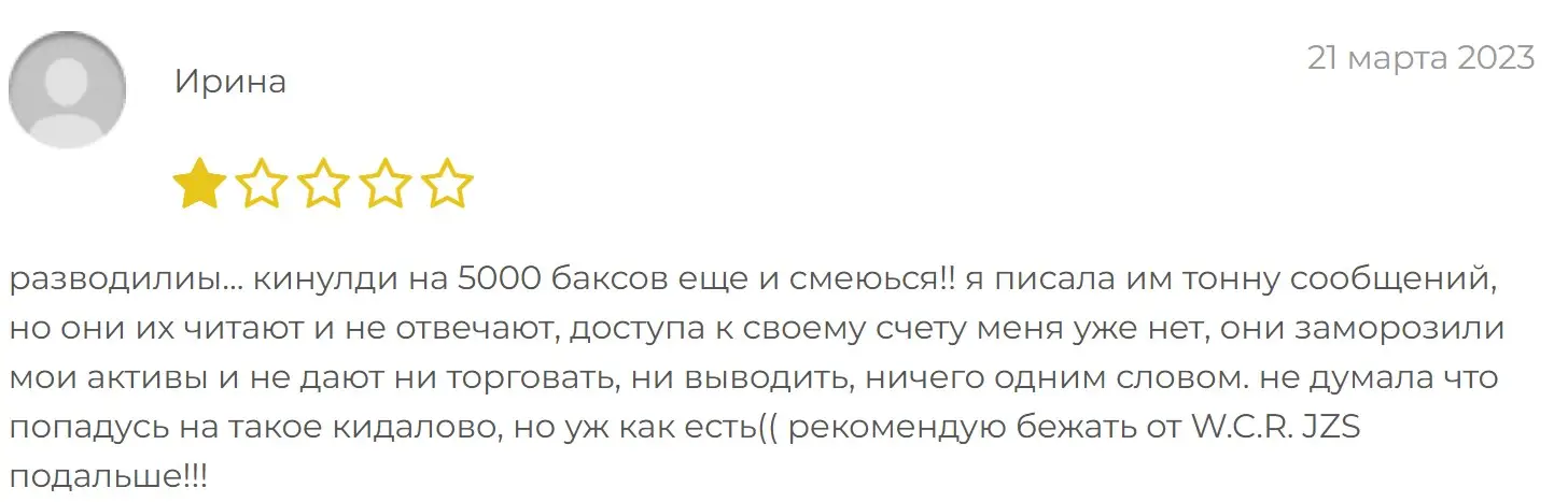 Отзывы о W.C.R. JZS