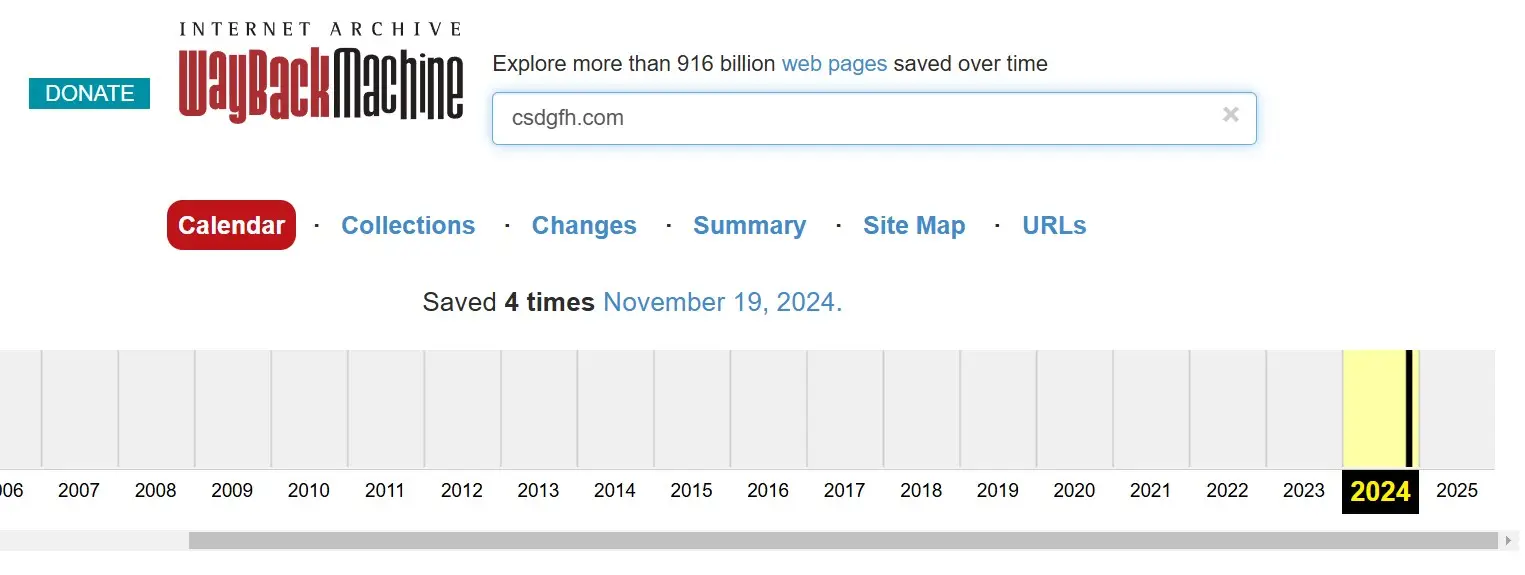 Анализ домена csdgfh.com в архиве Wayback Machine