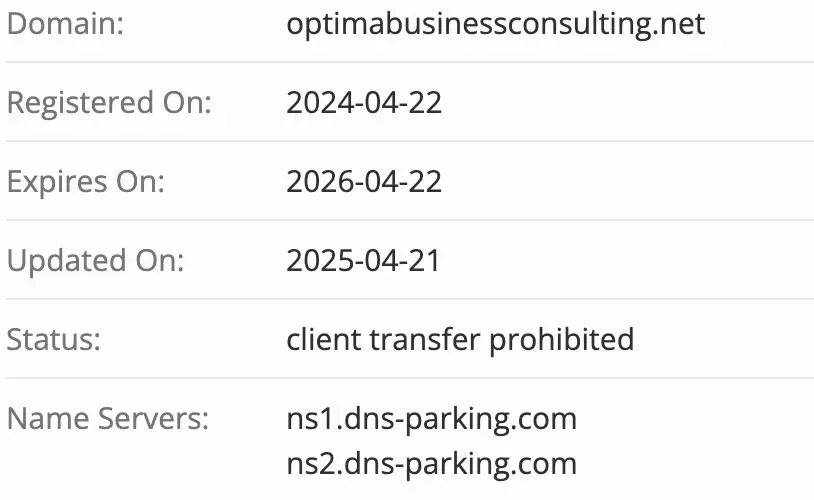 Optima Business Consulting домен  домен Optima Business Consulting