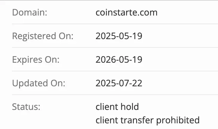 Coinstarte домен домен Coinstarte