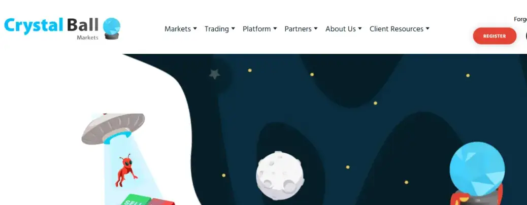 страница сайта Crystal Ball Market