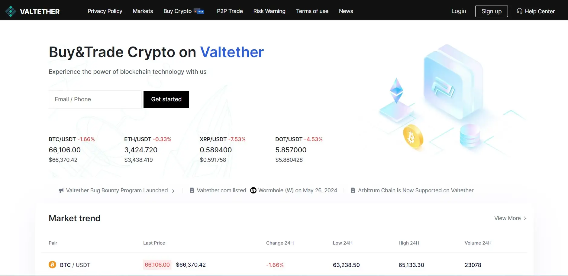 Обзор криптобиржи Valtether