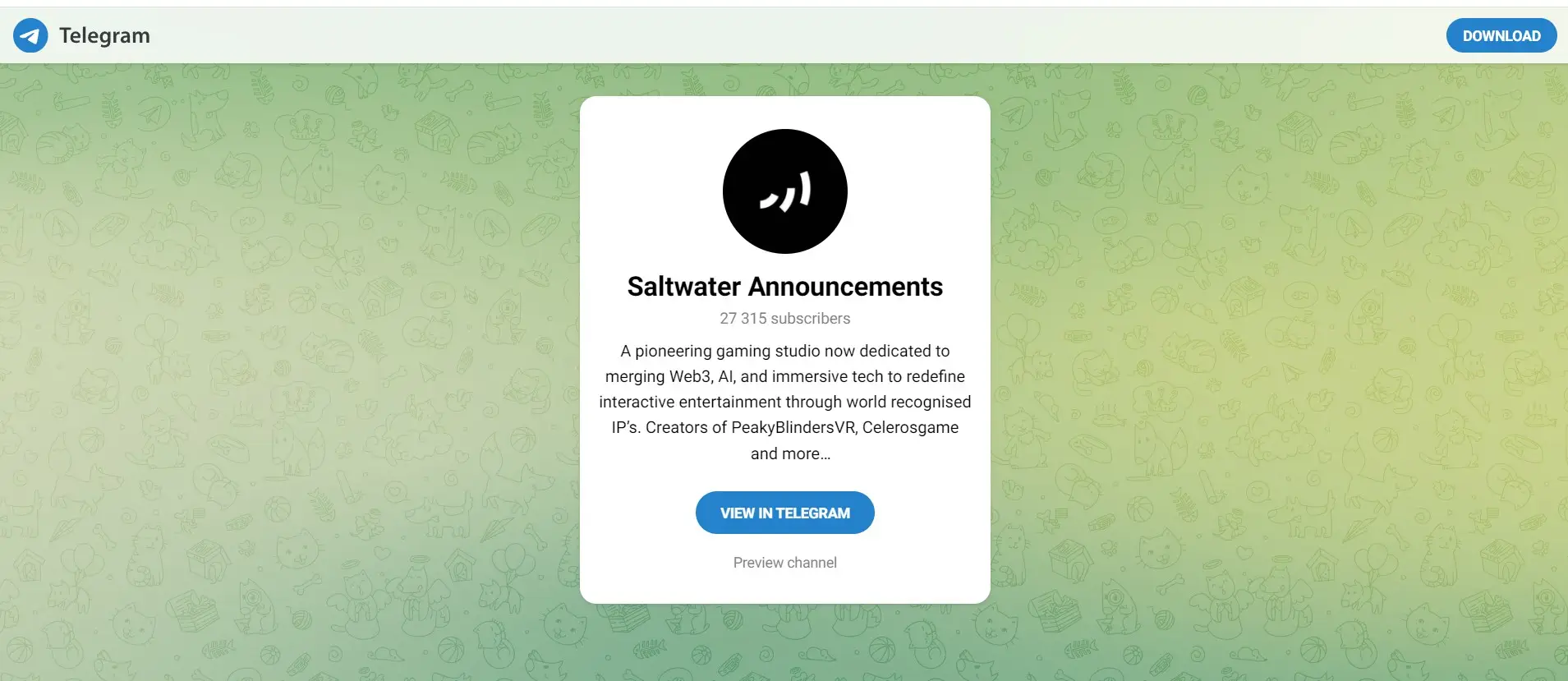 Что известно о Saltwater games в ТГ