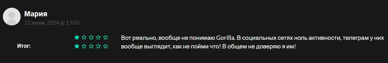 Отзыв о Gorilla