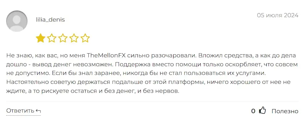 Отзыв о TheMellonFX