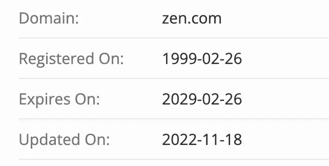 домен ZEN.COM