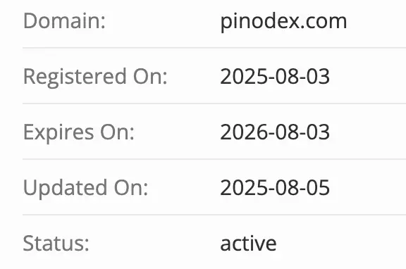 PINODEX домен домен PINODEX