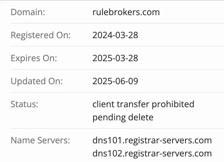 Rule Brokers домен