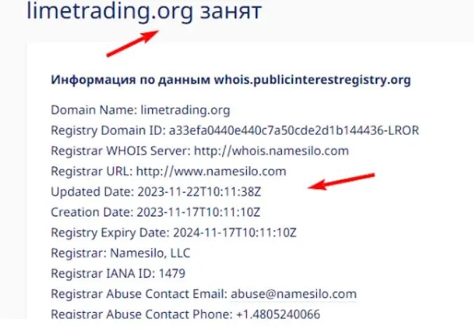Проверка домена limetrading.org