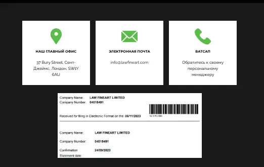 LAW FINEART LIMITED обзор условий что известно? LAW FINEART LIMITED