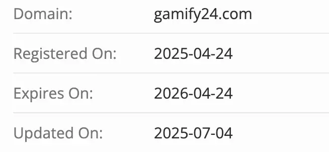 Gamify24 домен домен Gamify24
